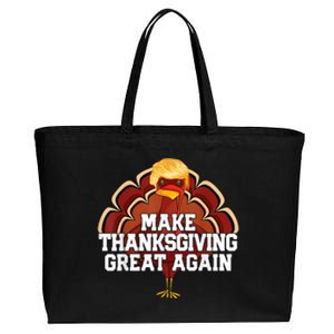 Make Thanksgiving Great Again Trump Turkey Funny 2024 Cotton Canvas Jumbo Tote