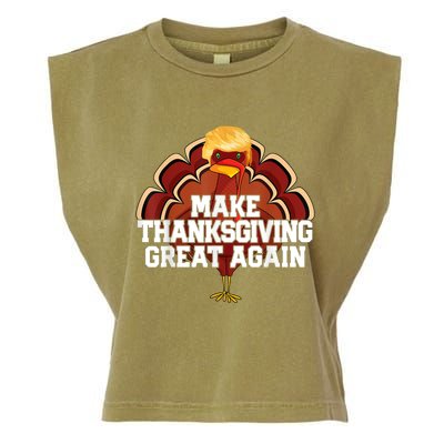 Make Thanksgiving Great Again Trump Turkey Funny 2024 Garment-Dyed Women's Muscle Tee