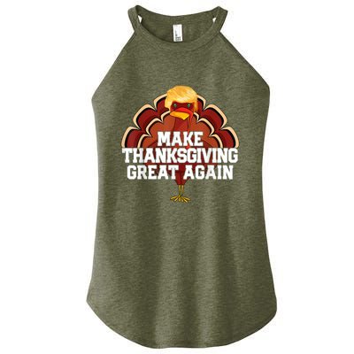 Make Thanksgiving Great Again Trump Turkey Funny 2024 Women's Perfect Tri Rocker Tank