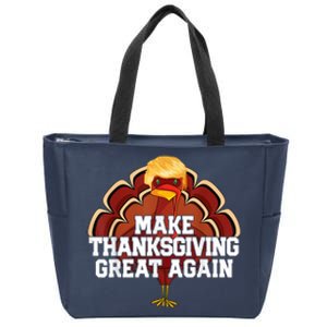 Make Thanksgiving Great Again Trump Turkey Funny 2024 Zip Tote Bag