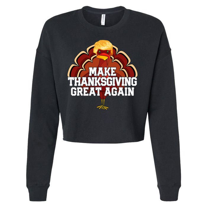 Make Thanksgiving Great Again Trump Turkey Cropped Pullover Crew