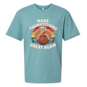 Make Thanksgiving Great Again Trump Turkey Funny 2024 Cool Gift Sueded Cloud Jersey T-Shirt