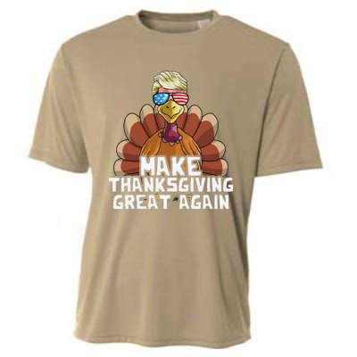 Make Thanksgiving Great Again Trump Turkey Funny Cooling Performance Crew T-Shirt