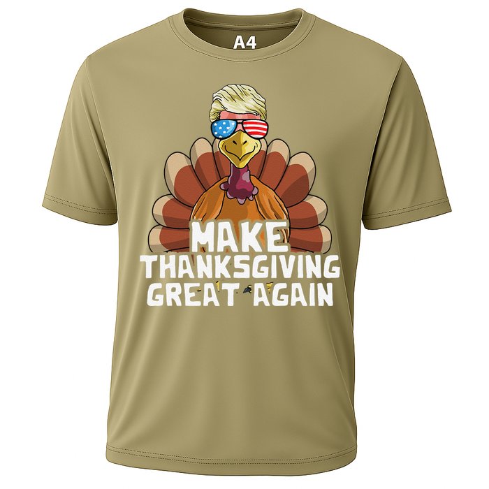 Make Thanksgiving Great Again Trump Turkey Funny Cooling Performance Crew T-Shirt