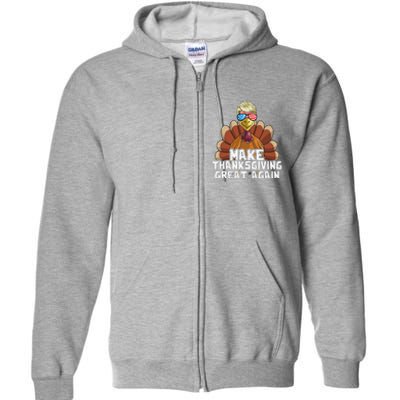 Make Thanksgiving Great Again Trump Turkey Funny Full Zip Hoodie