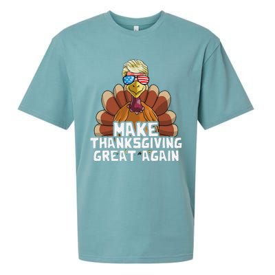 Make Thanksgiving Great Again Trump Turkey Funny Sueded Cloud Jersey T-Shirt