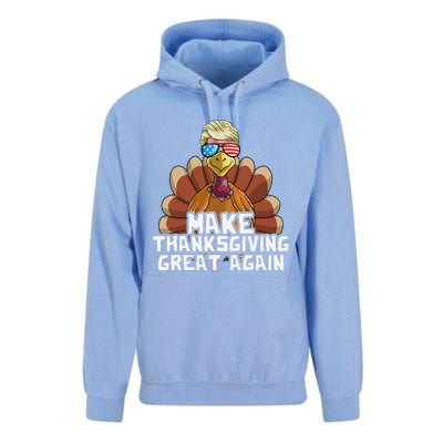 Make Thanksgiving Great Again Trump Turkey Funny Unisex Surf Hoodie