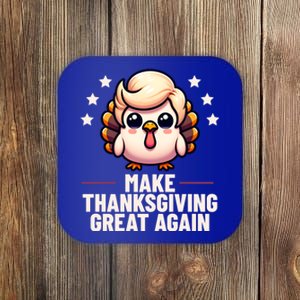 Make Thanksgiving Great Again Trump Turkey Funny Gift Coaster