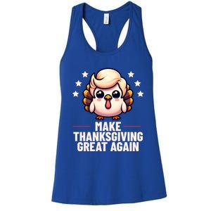 Make Thanksgiving Great Again Trump Turkey Funny Gift Women's Racerback Tank