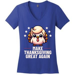 Make Thanksgiving Great Again Trump Turkey Funny Gift Women's V-Neck T-Shirt