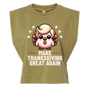 Make Thanksgiving Great Again Trump Turkey Funny Gift Garment-Dyed Women's Muscle Tee