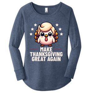 Make Thanksgiving Great Again Trump Turkey Funny Gift Women's Perfect Tri Tunic Long Sleeve Shirt