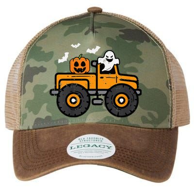 Monster Truck Ghost Pumpkin Halloween Costume Legacy Tie Dye Trucker Hat