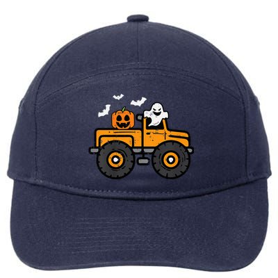 Monster Truck Ghost Pumpkin Halloween Costume 7-Panel Snapback Hat