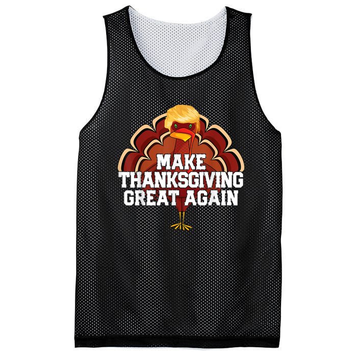 Make Thanksgiving Great Again Trump Turkey Funny 2024 Gift Mesh Reversible Basketball Jersey Tank