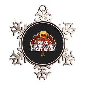 Make Thanksgiving Great Again Trump Turkey Funny 2024 Gift Metallic Star Ornament