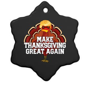 Make Thanksgiving Great Again Trump Turkey Funny 2024 Gift Ceramic Star Ornament