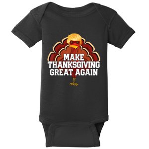 Make Thanksgiving Great Again Trump Turkey Funny 2024 Gift Baby Bodysuit