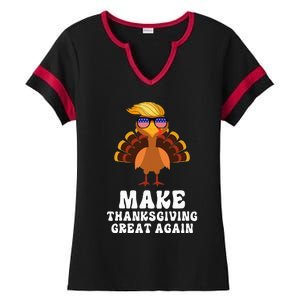 Make Thanksgiving Great Again Trump Holiday Turkey 2024 Ladies Halftime Notch Neck Tee