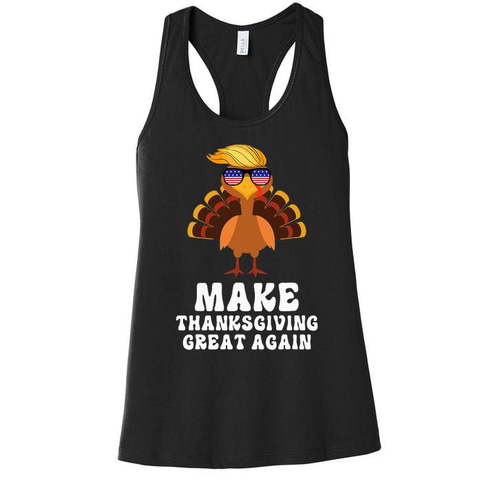 Make Thanksgiving Great Again Trump Holiday Turkey 2024 Women's Racerback Tank