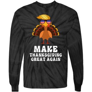 Make Thanksgiving Great Again Trump Holiday Turkey 2024 Tie-Dye Long Sleeve Shirt