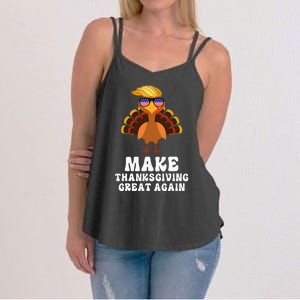 Make Thanksgiving Great Again Trump Holiday Turkey 2024 Women's Strappy Tank