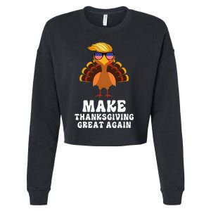 Make Thanksgiving Great Again Trump Holiday Turkey 2024 Cropped Pullover Crew