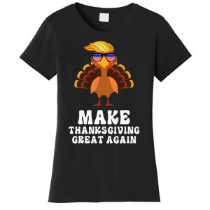 Make Thanksgiving Great Again Trump Holiday Turkey 2024 Women's T-Shirt