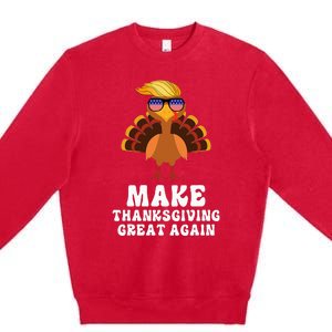 Make Thanksgiving Great Again Trump Holiday Turkey 2024 Premium Crewneck Sweatshirt