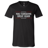 Make Thanksgiving Great Again Thanksgiving Turkey Costume Gift V-Neck T-Shirt