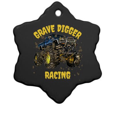 Monsters Truck Grave Diggers Off Roads 4 X 4 Racing Monsters Funny Gift Ceramic Star Ornament