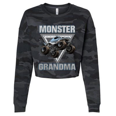 Monster Truck Grandma Cropped Pullover Crew