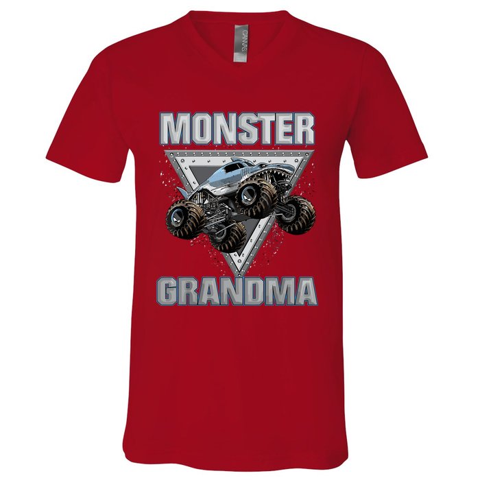 Monster Truck Grandma V-Neck T-Shirt