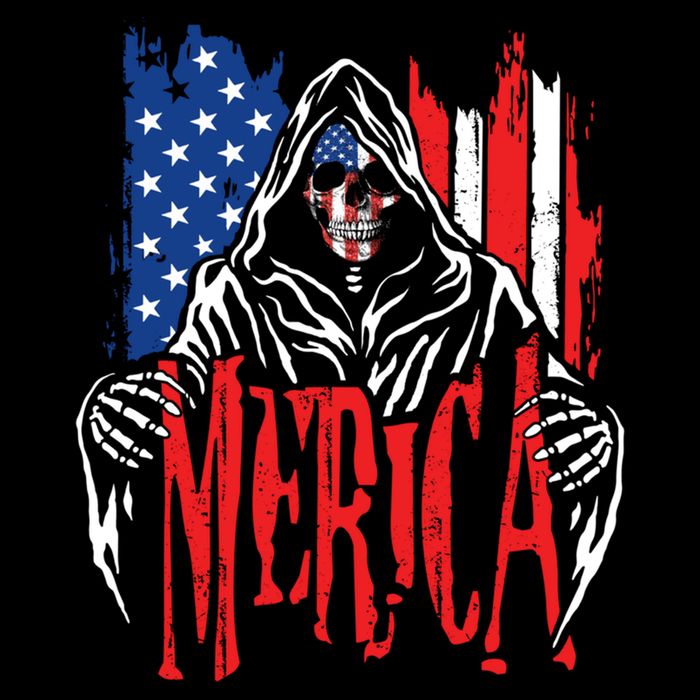 Merica The Grim Reaper Skull American Flag 4th Of July Gift Cooling Performance Crew T-Shirt