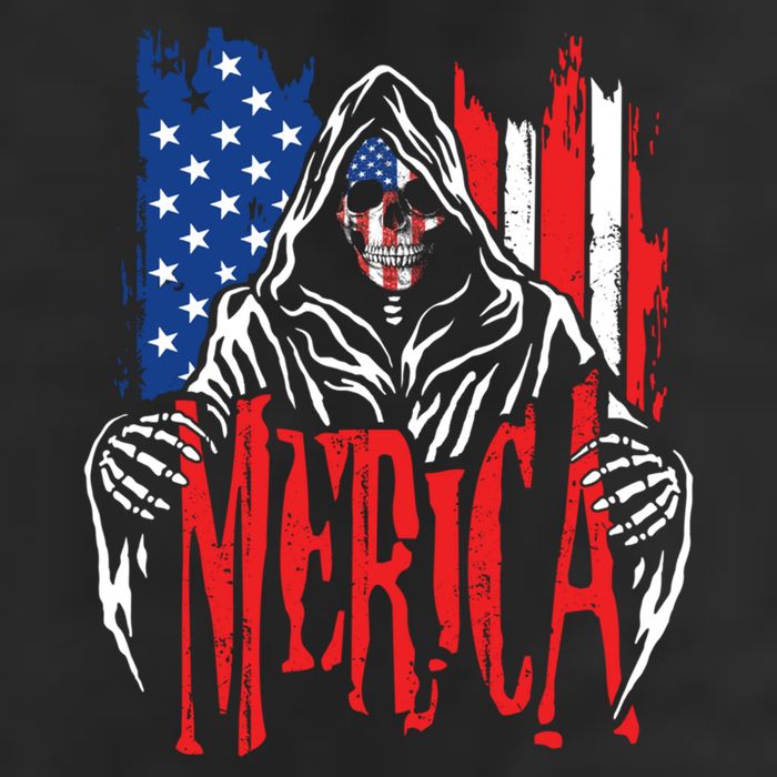 Merica The Grim Reaper Skull American Flag 4th Of July Gift Adult Drive Performance Visor