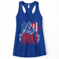 Merica The Grim Reaper Skull American Flag 4th Of July Gift Womens Tank Top