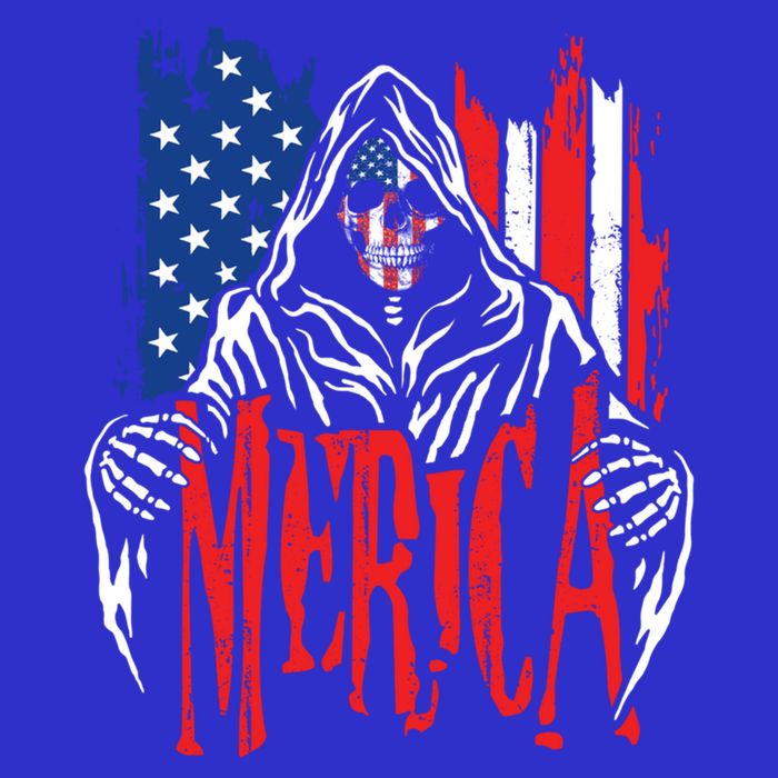 Merica The Grim Reaper Skull American Flag 4th Of July Gift Womens Tank Top