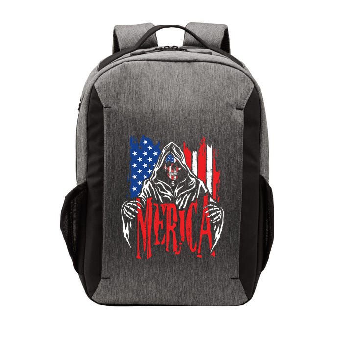 Merica The Grim Reaper Skull American Flag 4th Of July Gift Vector Backpack