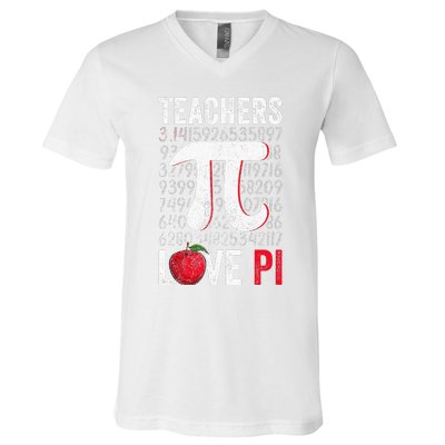 Math Teachers Geek Love Pi Symbol  Pi Day V-Neck T-Shirt