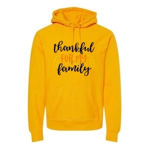 Matching Thanksgiving Gift Thankful For My Family Fall Cool Gift Premium Hoodie