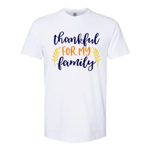 Matching Thanksgiving Gift Thankful For My Family Fall Cool Gift Softstyle CVC T-Shirt