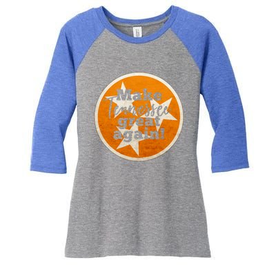 Make Tennessee Great Again State Flag Football Fan Gift Women's Tri-Blend 3/4-Sleeve Raglan Shirt