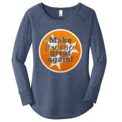 Make Tennessee Great Again State Flag Football Fan Gift Women's Perfect Tri Tunic Long Sleeve Shirt