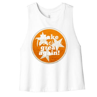 Make Tennessee Great Again State Flag Football Fan Gift Women's Racerback Cropped Tank