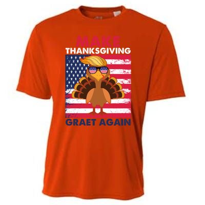 Make Thanksgiving Great Again Trump Vintage Flag Turkey 2024 Gift Cooling Performance Crew T-Shirt