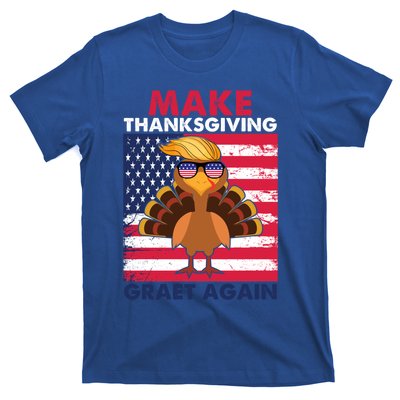 Make Thanksgiving Great Again Trump Vintage Flag Turkey 2024 Gift T-Shirt