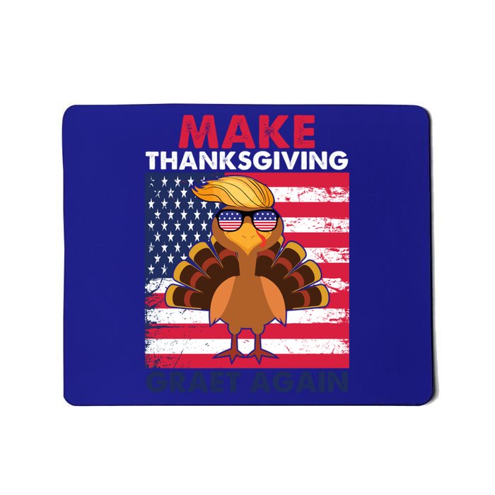 Make Thanksgiving Great Again Trump Vintage Flag Turkey 2024 Gift Mousepad