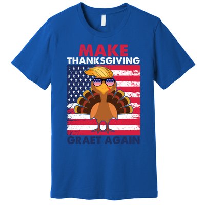 Make Thanksgiving Great Again Trump Vintage Flag Turkey 2024 Gift Premium T-Shirt