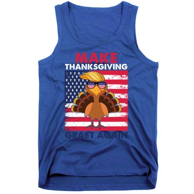 Make Thanksgiving Great Again Trump Vintage Flag Turkey 2024 Gift Tank Top