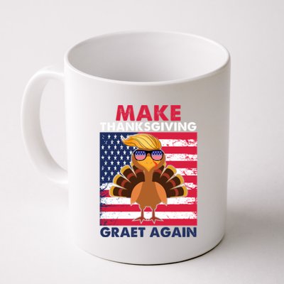 Make Thanksgiving Great Again Trump Vintage Flag Turkey 2024 Gift Coffee Mug